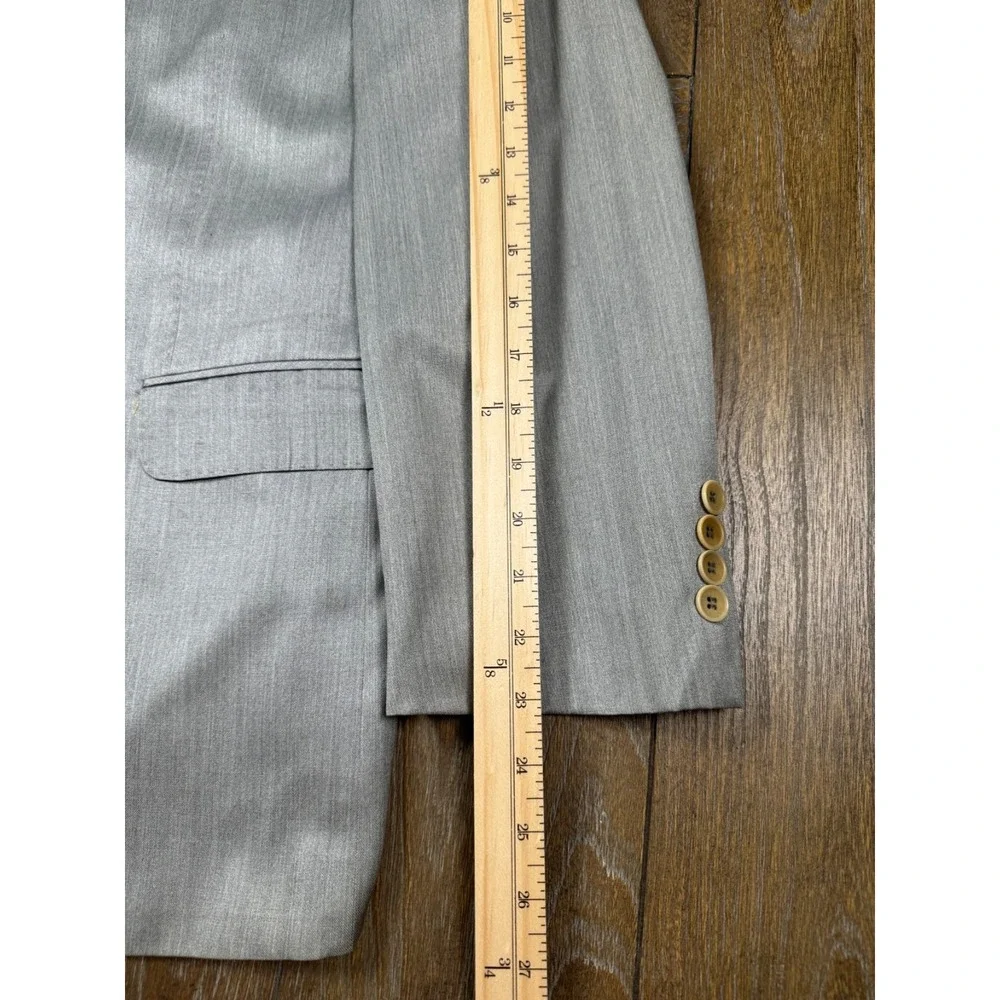 Carven Paris Men's Suit 100-88-170 Silver Gray Wool Silk 2 Piece